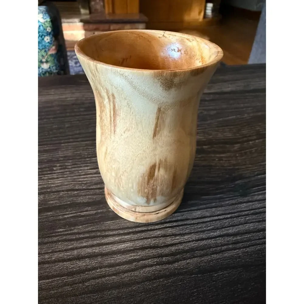 Artisan Made Vintage Mulberry Wood Vase